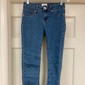 Girls Hudson jeans with frayed ankles
